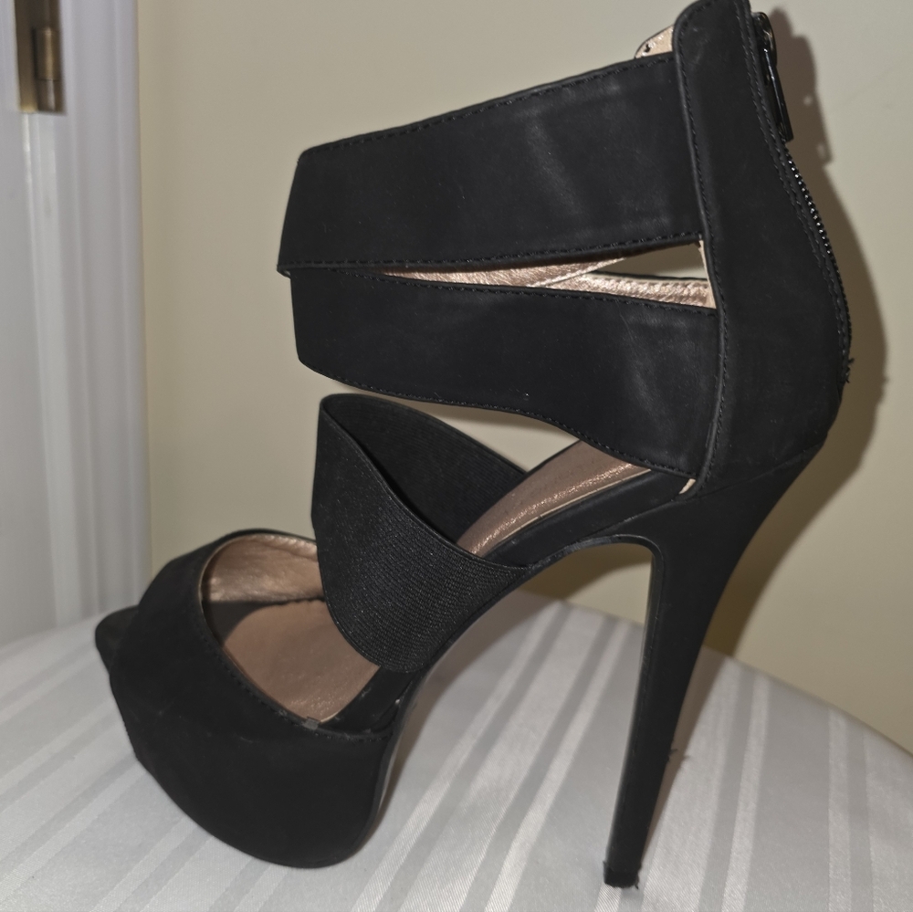 Elegant Black Strappy Stilettos